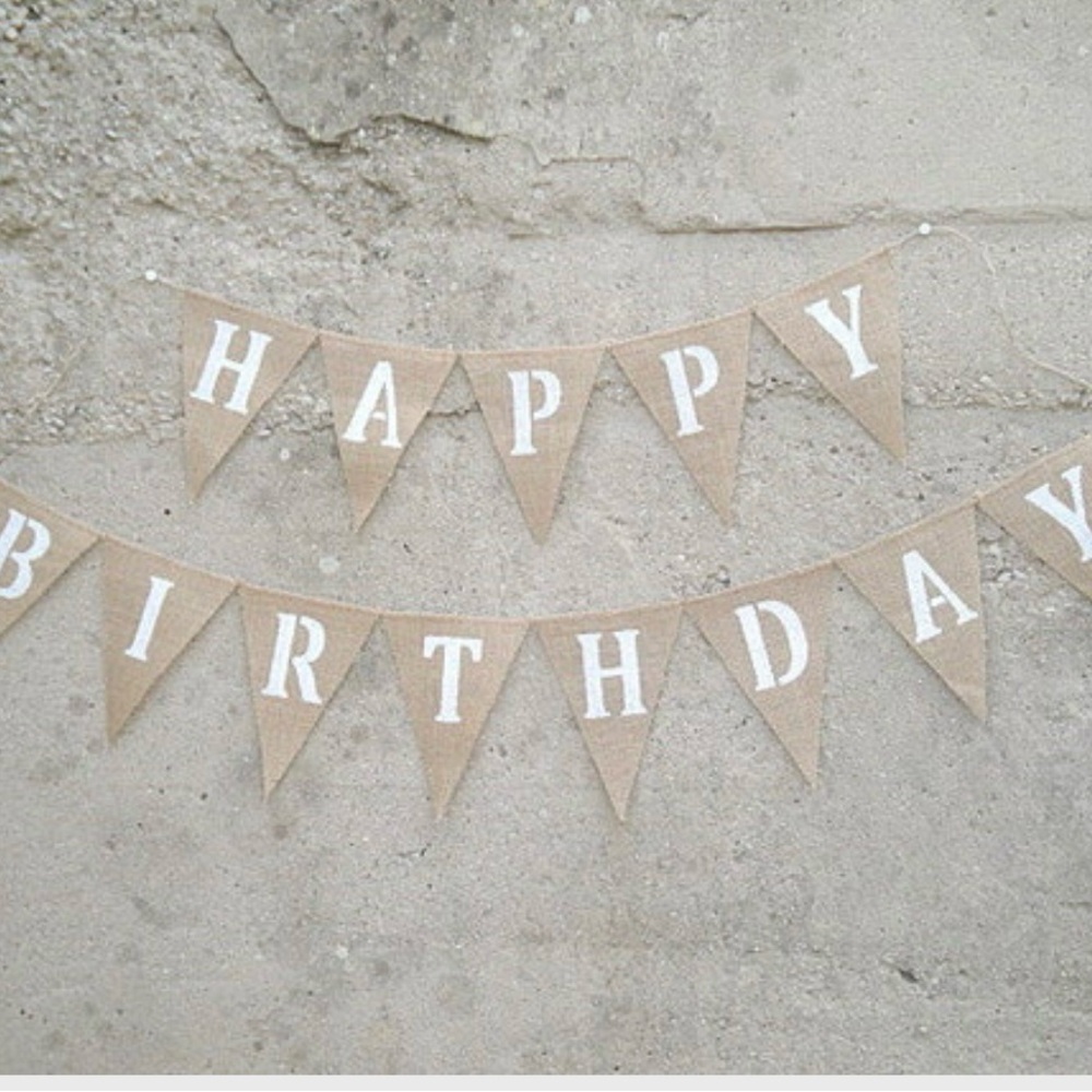 Burlap Happy Birthday' Banner